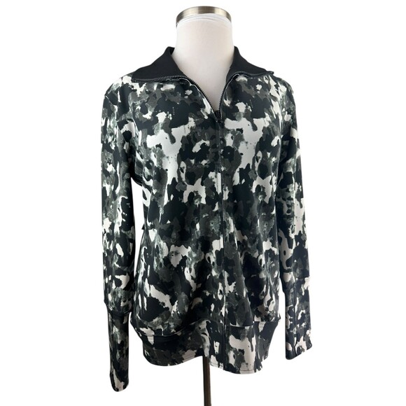 Norma Kamali Reversible Jacket Camo Pockets Full Zip Mock Neck Women's Large - Picture 5 of 16